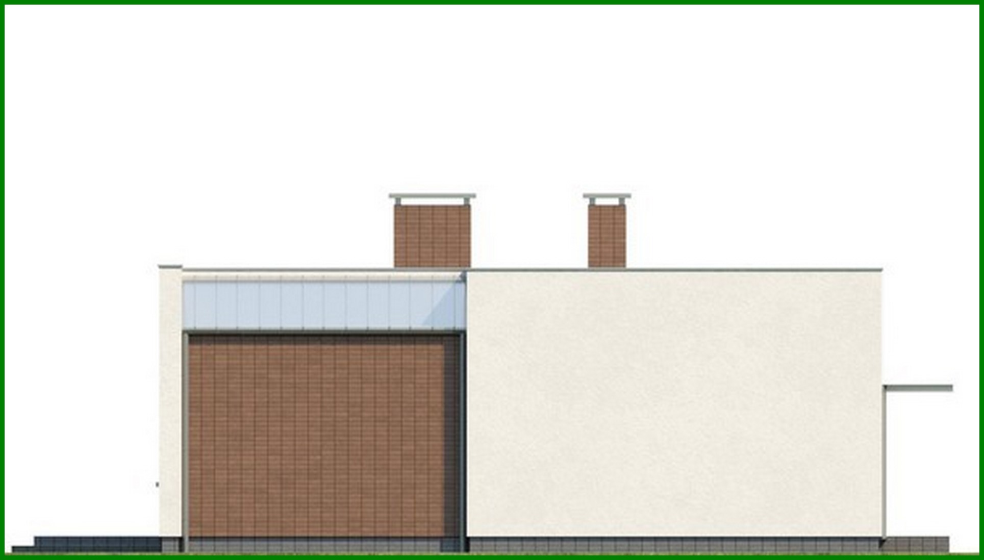 Visualization gallery - The project of a one-story house with a flat roof, with a bright functional interior and a garage