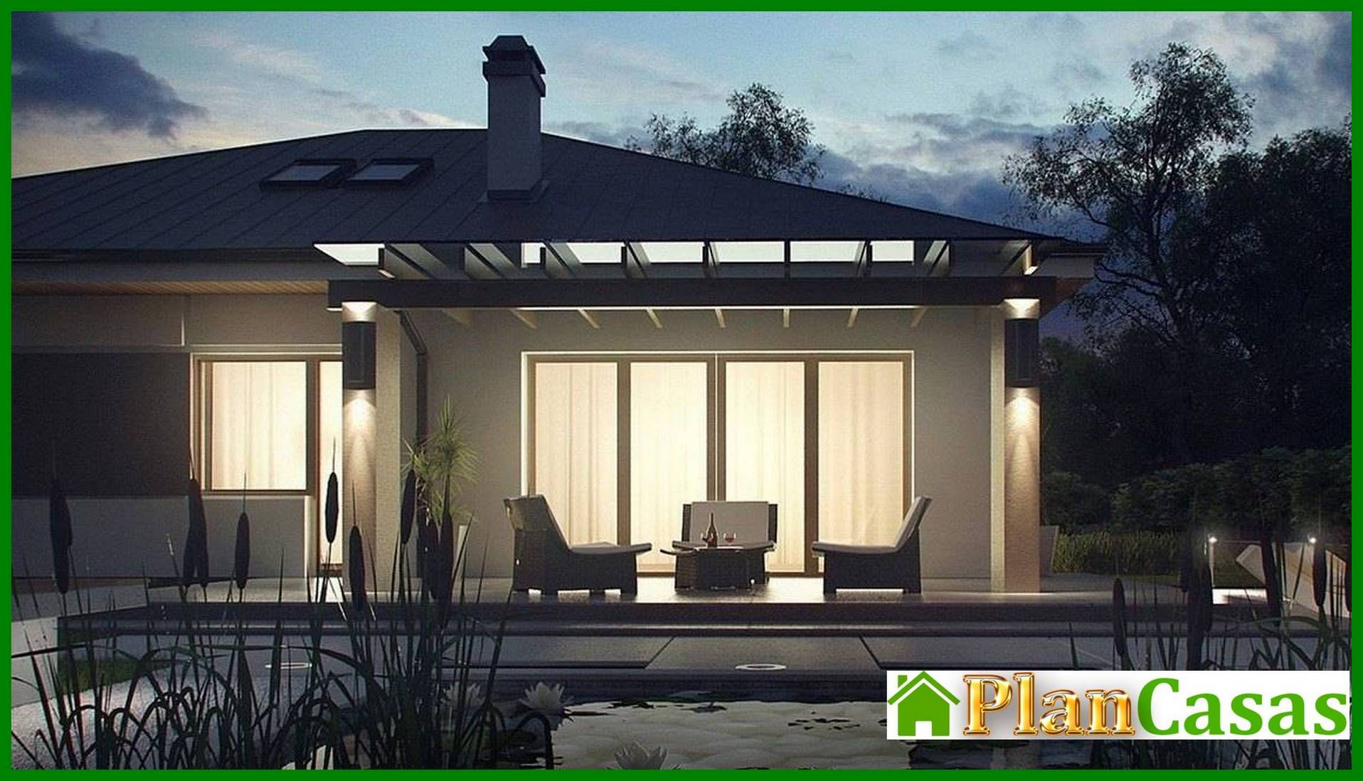 Visualization gallery - Three-bedroom house project with frontal garage