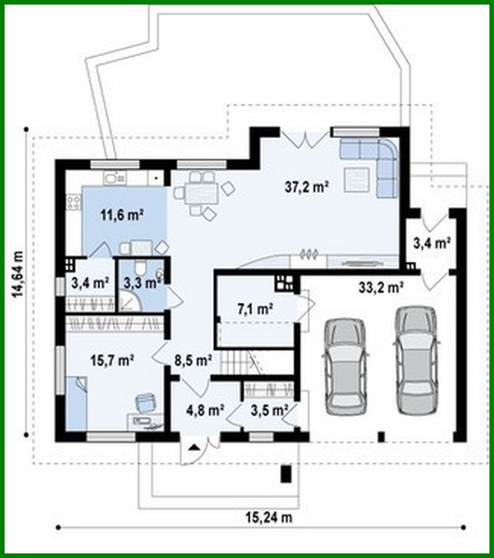 Visualization gallery - The project of a spacious house with a garage for two cars