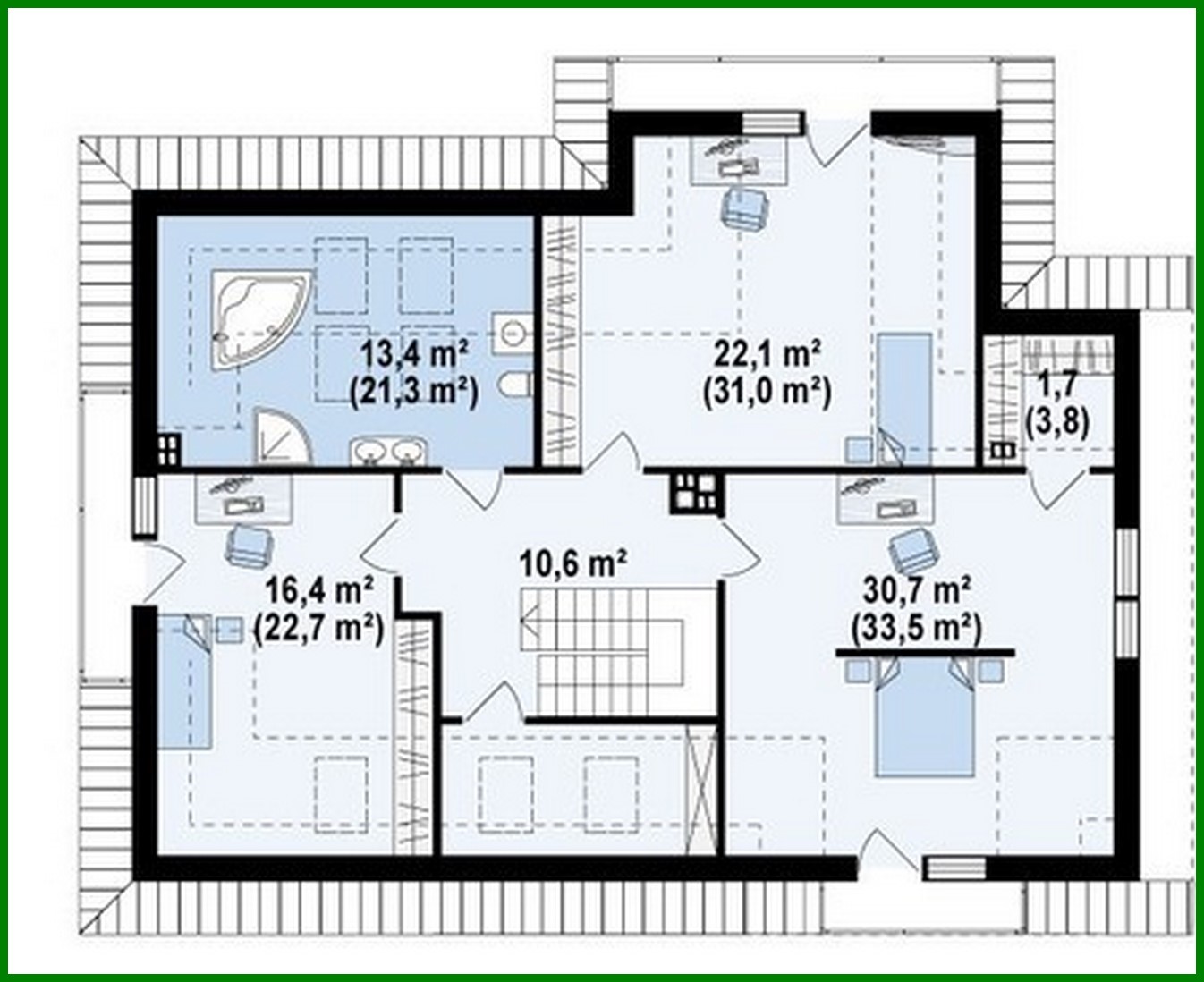 Visualization gallery - The project of a spacious house with a garage for two cars