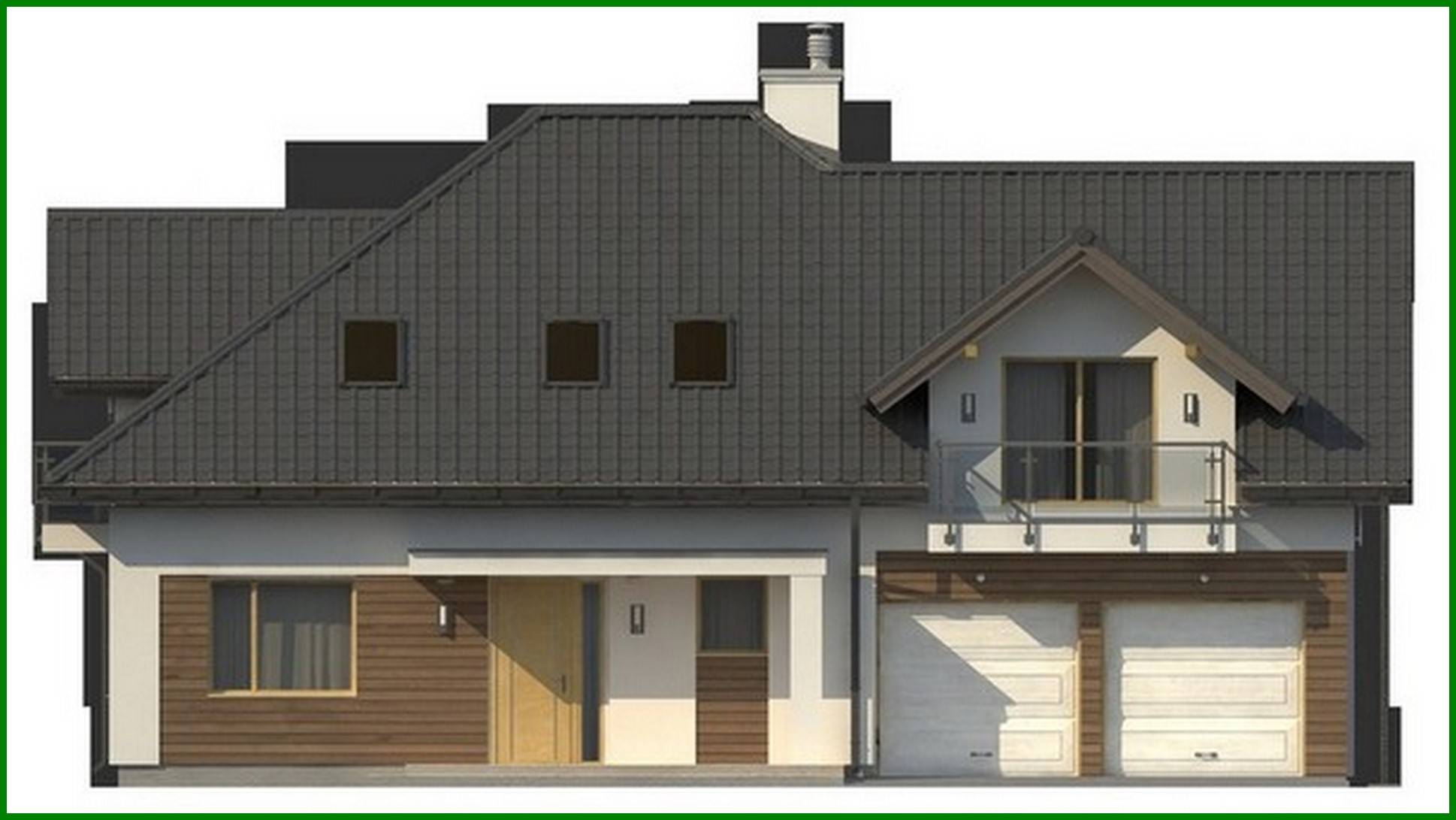 Visualization gallery - The project of a spacious house with a garage for two cars