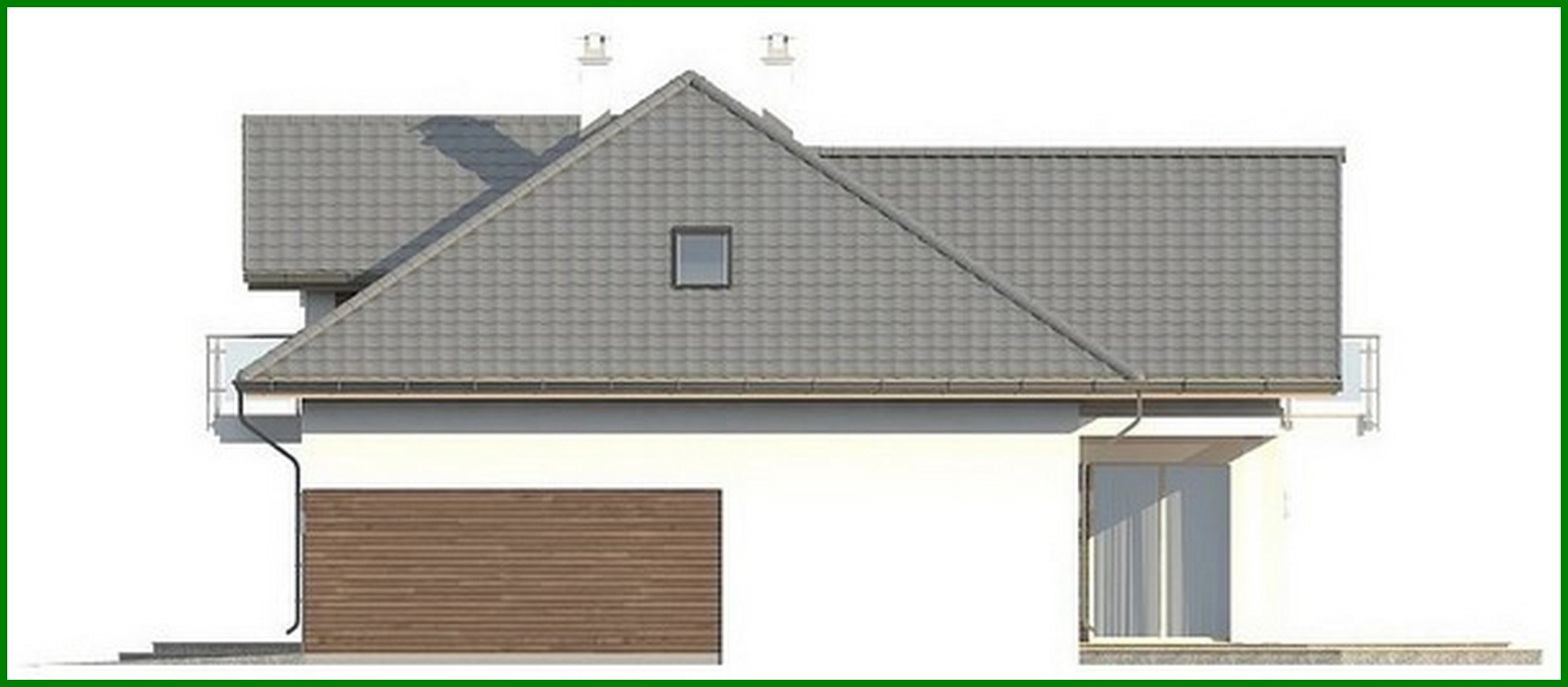 Visualization gallery - The project of a classic house with a garage and a beautiful attic