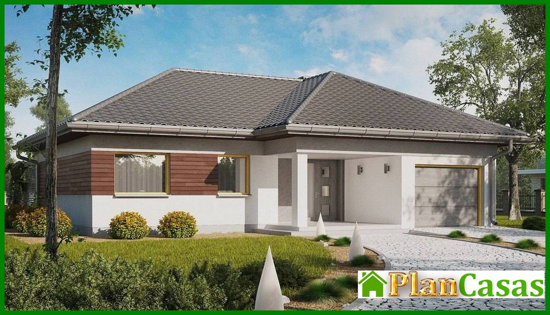 Visualization gallery - One-storey house project with a large terrace