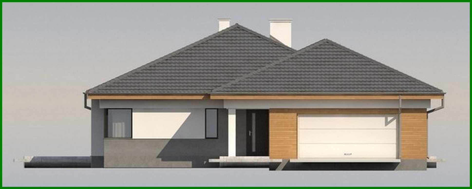Visualization gallery - One-storey house project with bay window and terrace
