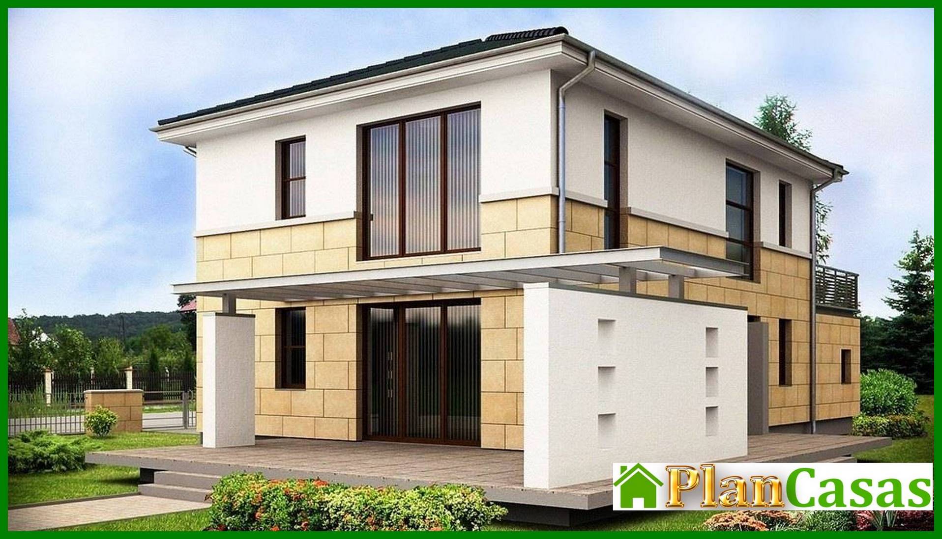 Visualization gallery - The project of a modern two-story house of simple construction