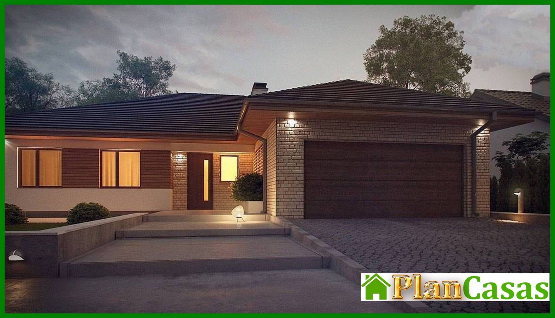 One-storey house project with a terrace house plan