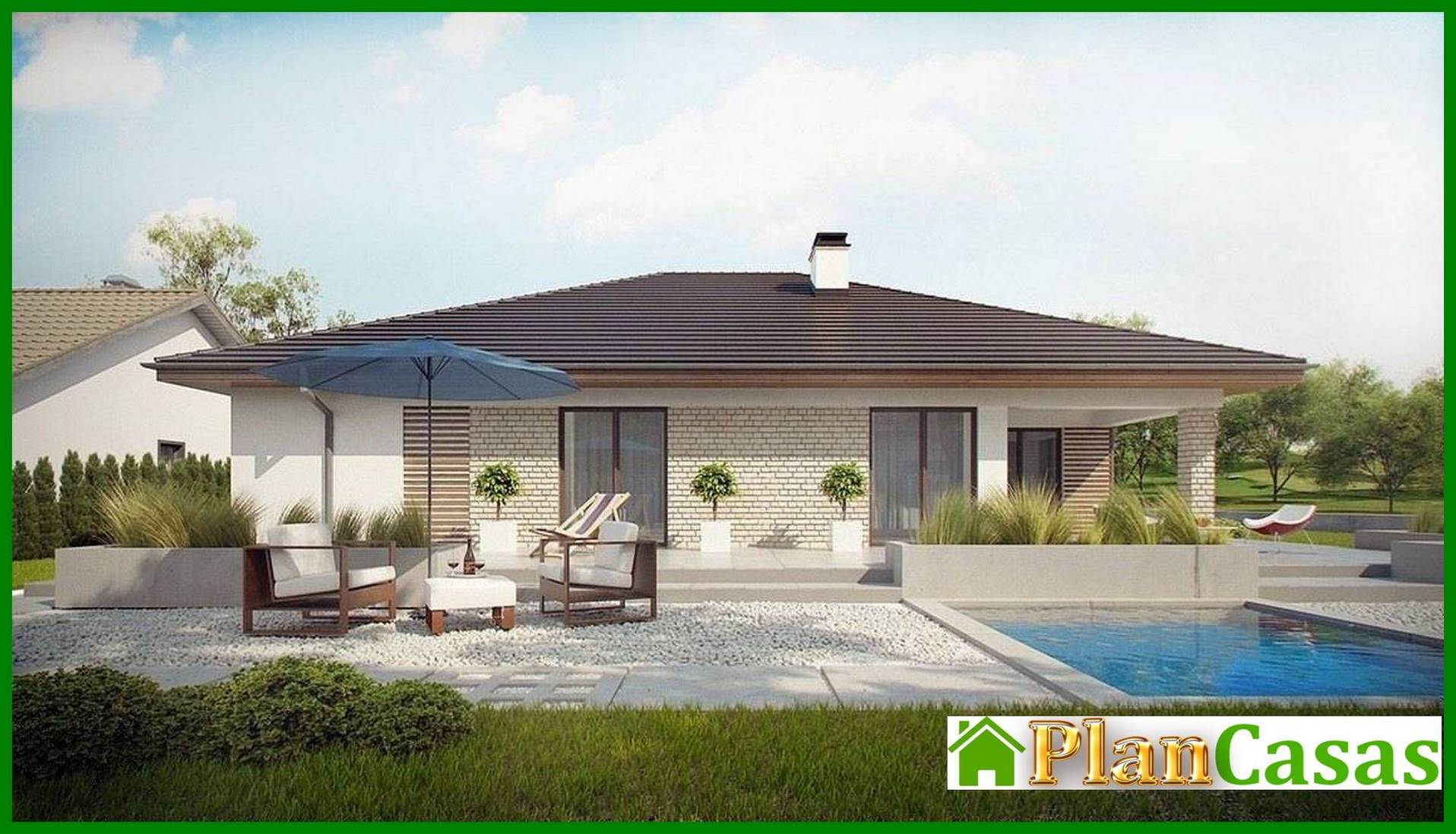 Visualization gallery - One-storey house project with a terrace