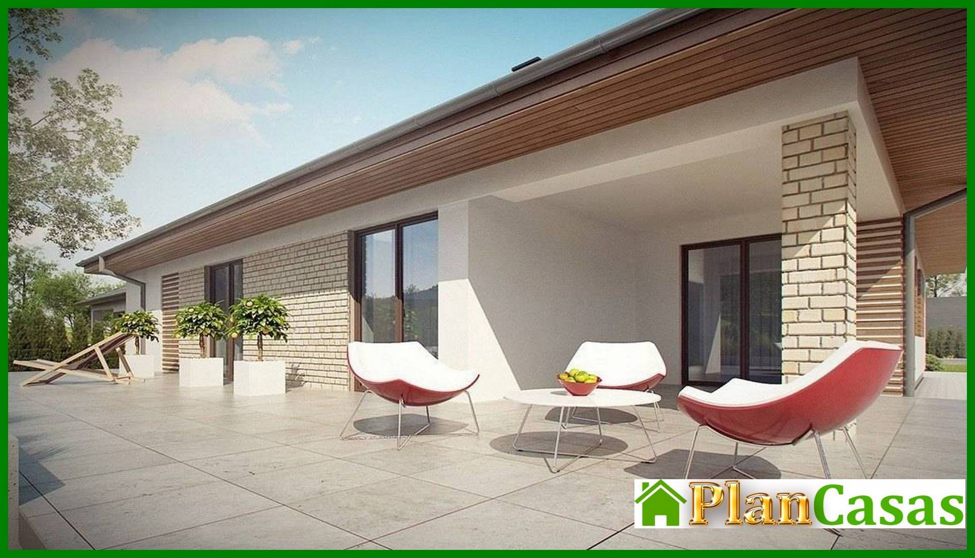 Visualization gallery - One-storey house project with a terrace