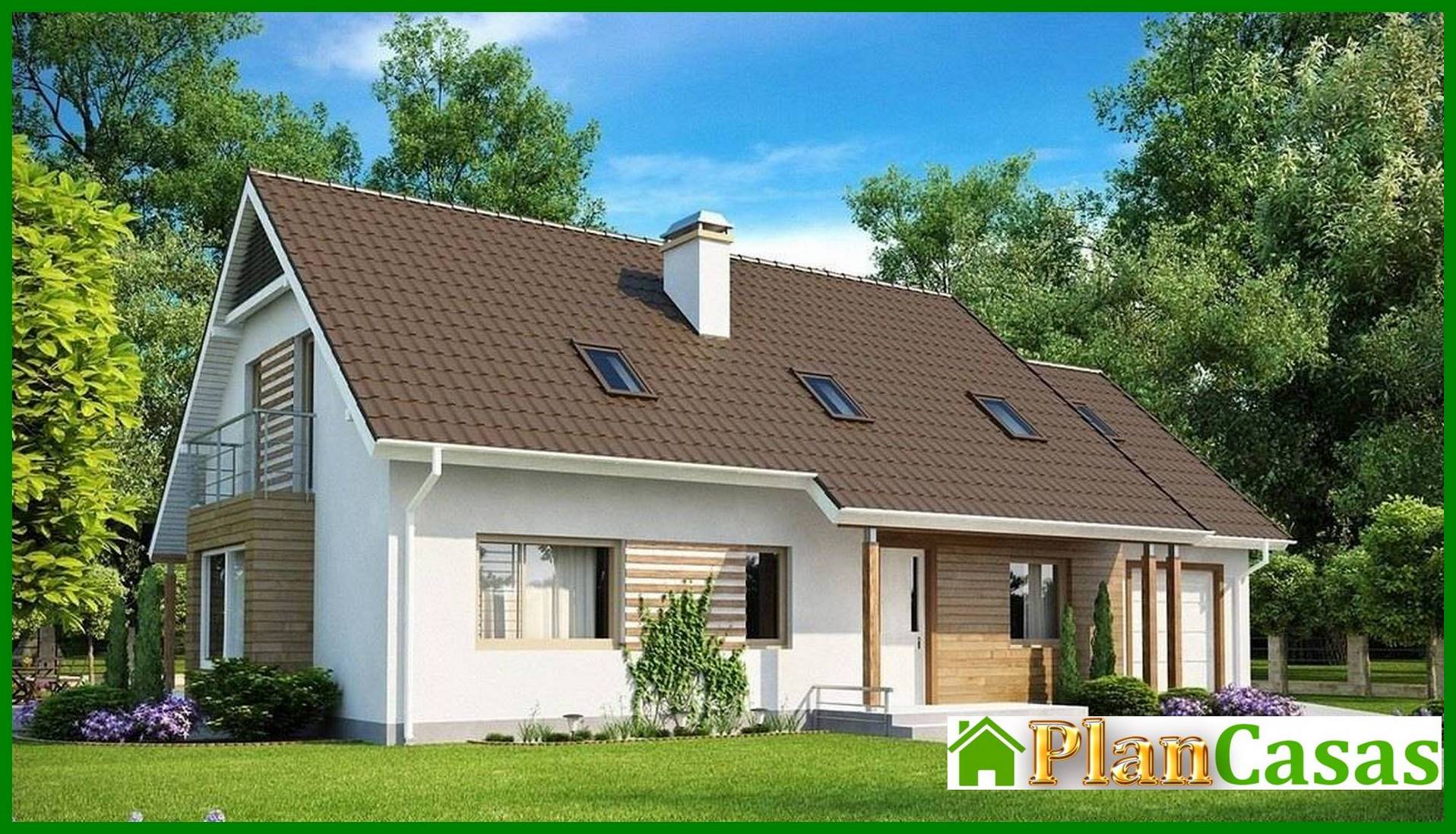 Visualization gallery - Project of a large house with an attic and a garage