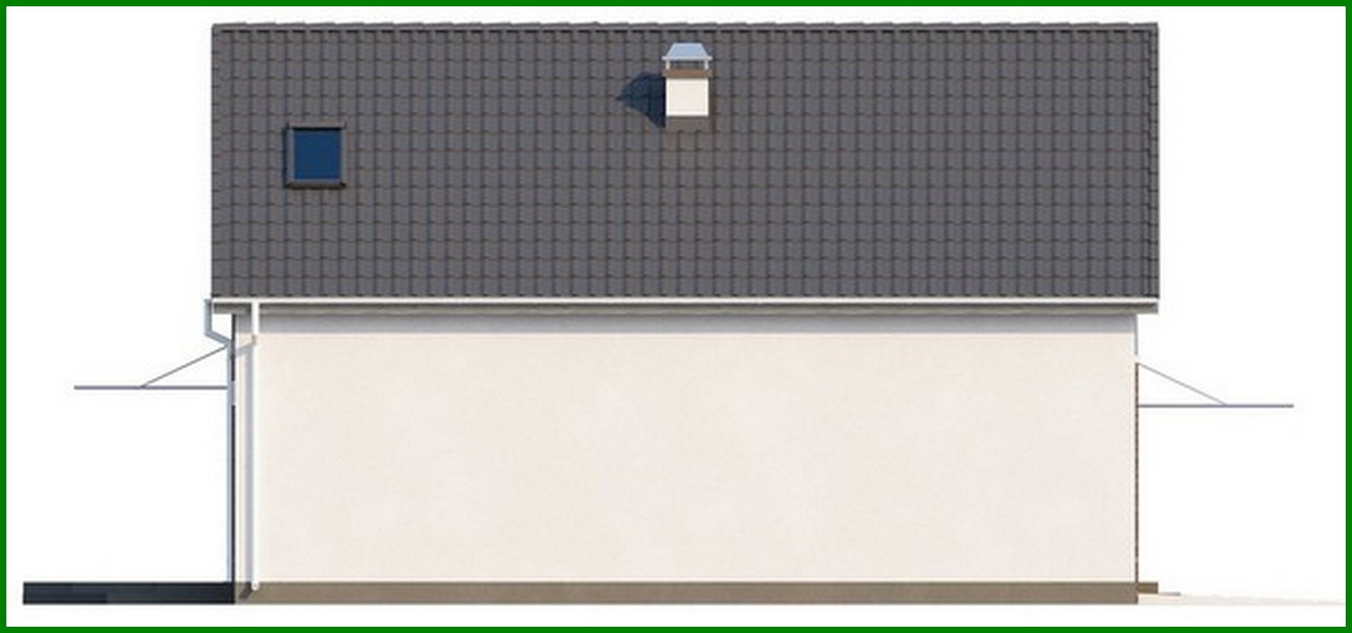 Visualization gallery - Cottage project with a garage for two cars and a corner bay window