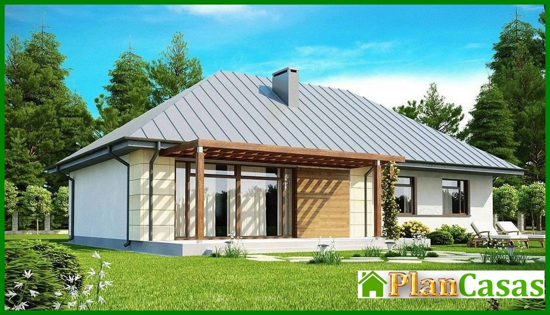 Visualization gallery - The project of a one-story classic cottage