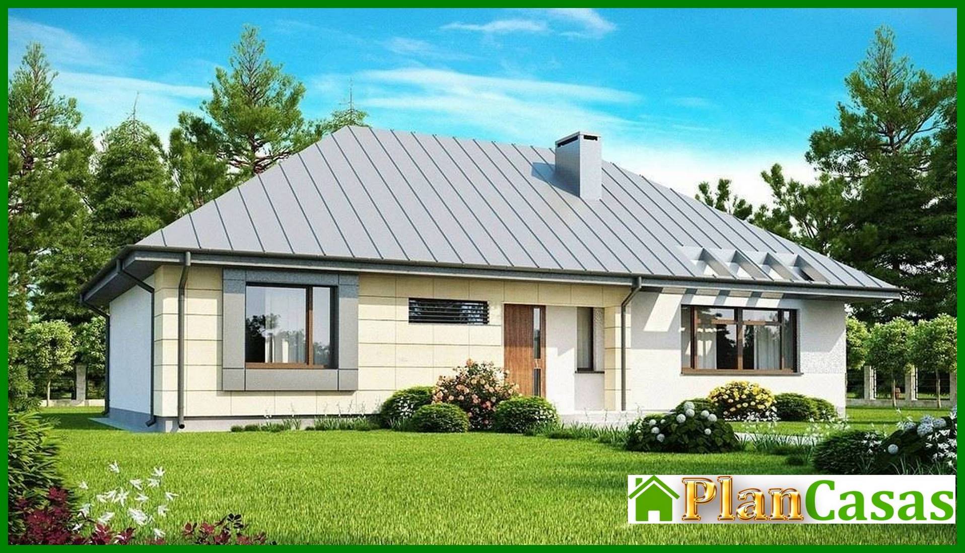 Visualization gallery - The project of a one-story classic cottage