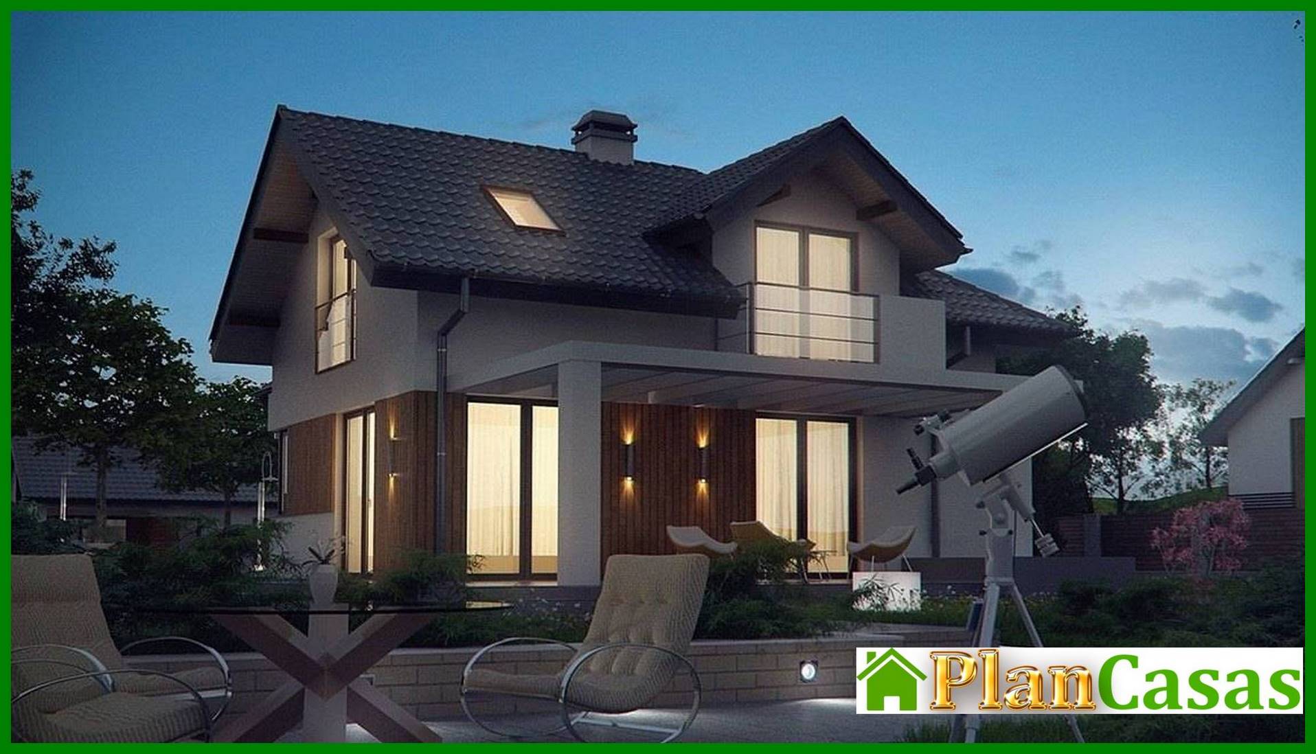 Visualization gallery - Project of a house with an attic and an additional room on the ground floor