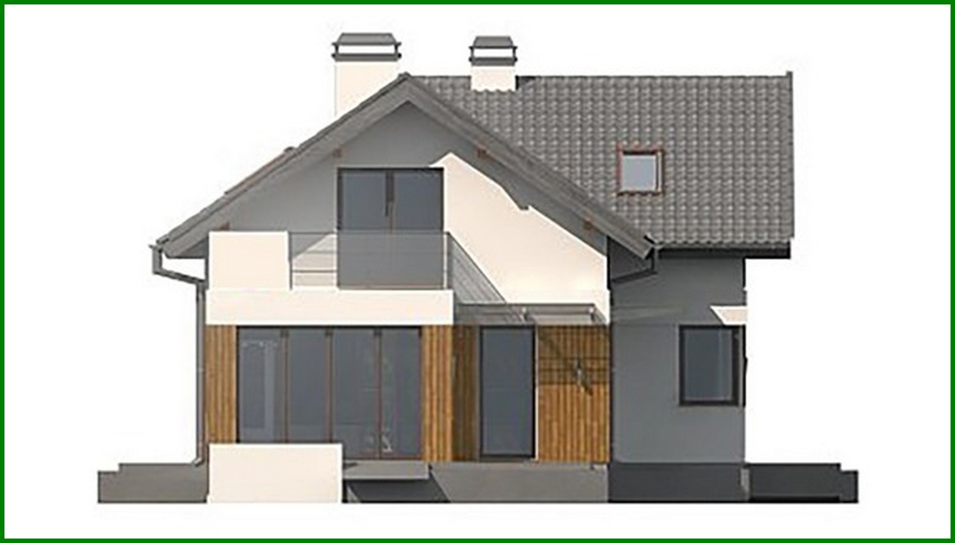 Visualization gallery - Project of a house with an attic and an additional room on the ground floor