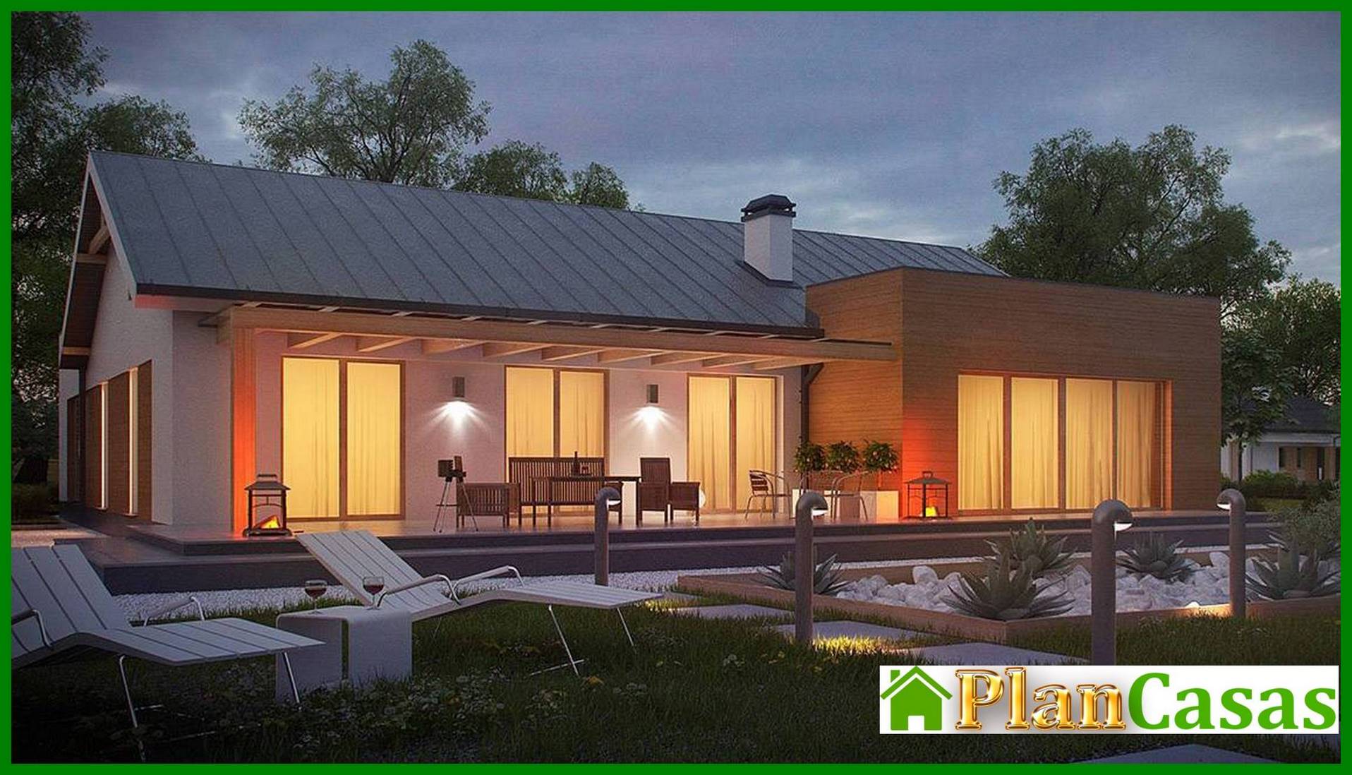 Visualization gallery - The project of a single-storey house of a simple form with a garage for two cars