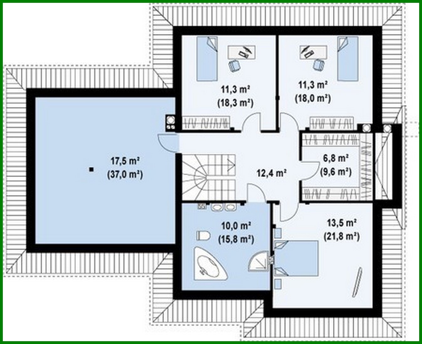 Visualization gallery - The project of a spacious house of complex shape