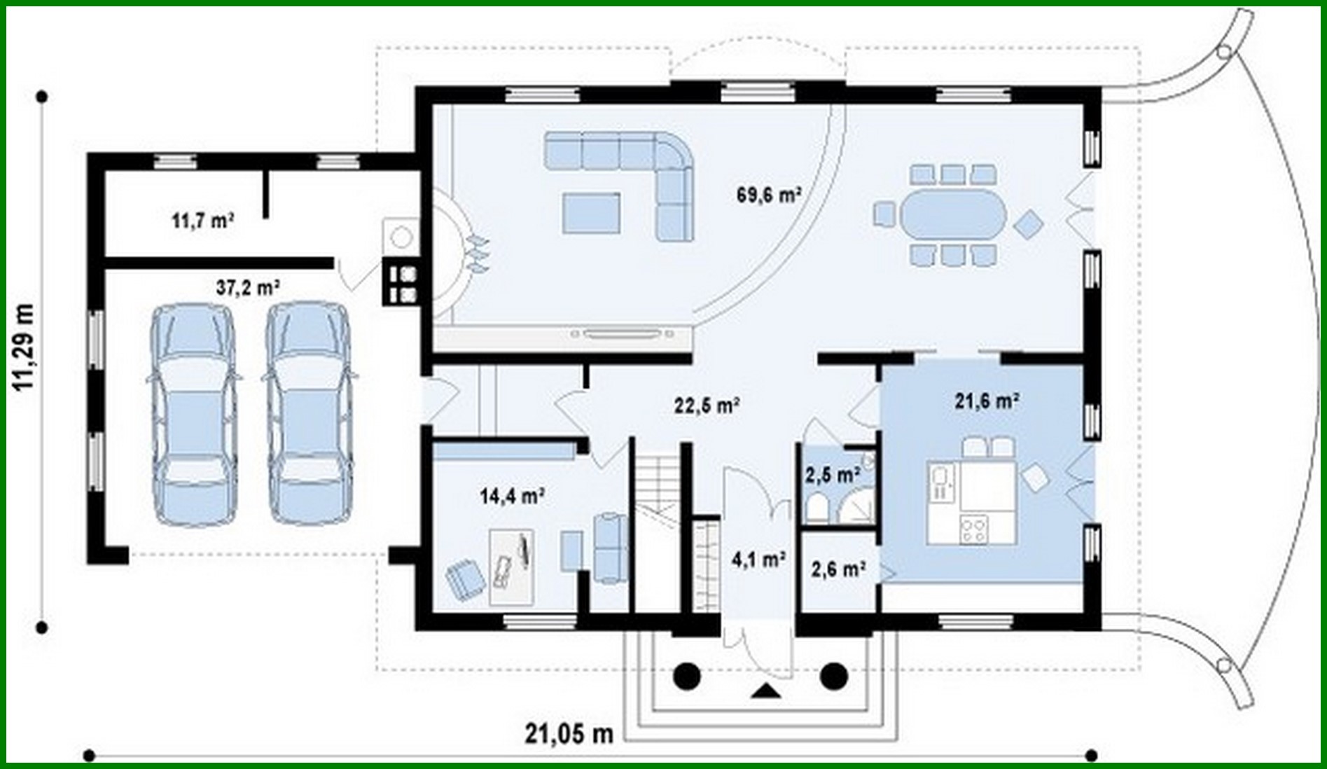 Visualization gallery - Project of a mansion with a garage for two cars