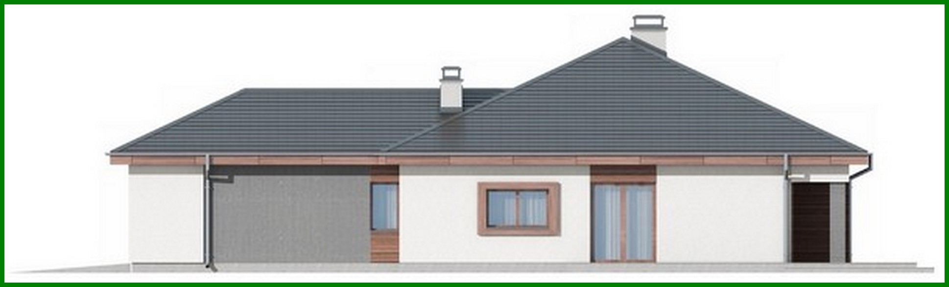 Visualization gallery - Single-storey cottage project with frontal garage