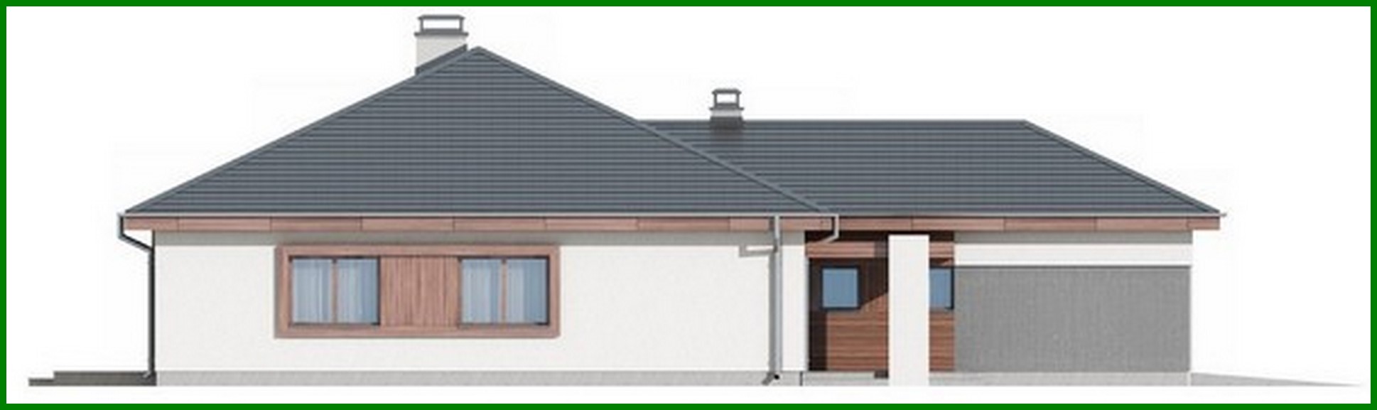 Visualization gallery - Single-storey cottage project with frontal garage