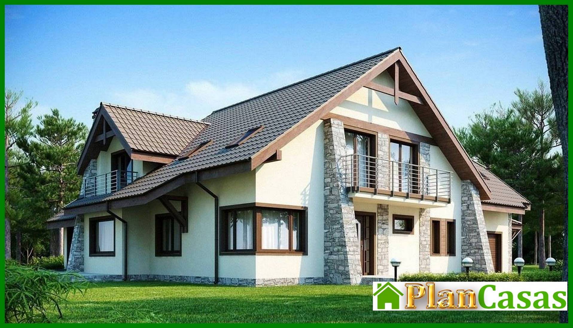 Visualization gallery - The project of an elite mansion with a garage for two cars