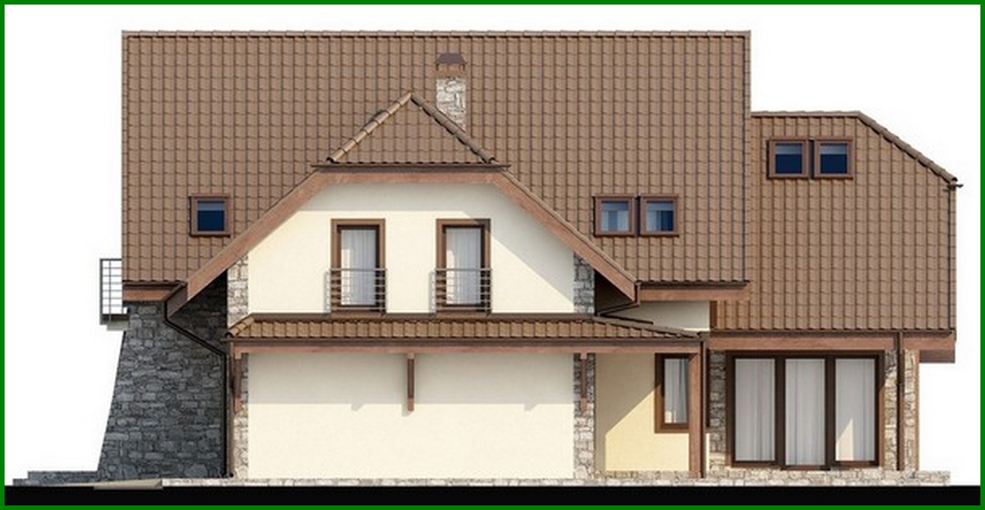 Visualization gallery - The project of an elite mansion with a garage for two cars