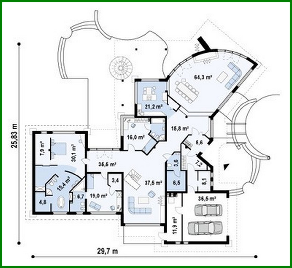 Visualization gallery - The project of a comfortable classic mansion with a garage for two cars