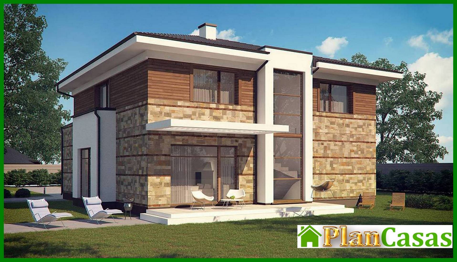 Visualization gallery - The project of a spacious two-story house with a sauna