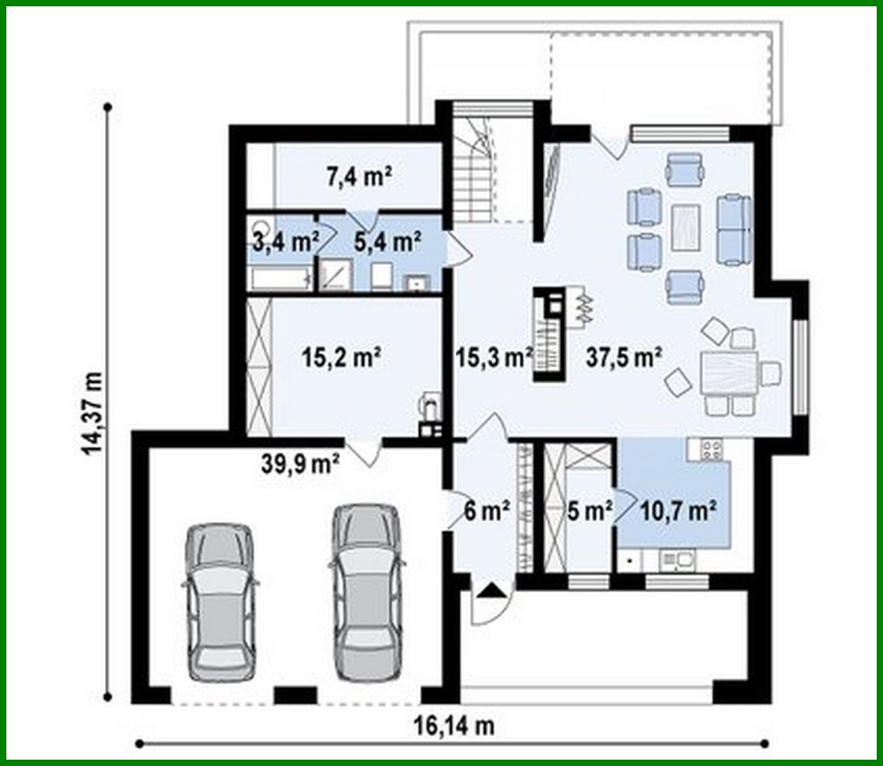 Visualization gallery - The project of a spacious two-story house with a sauna