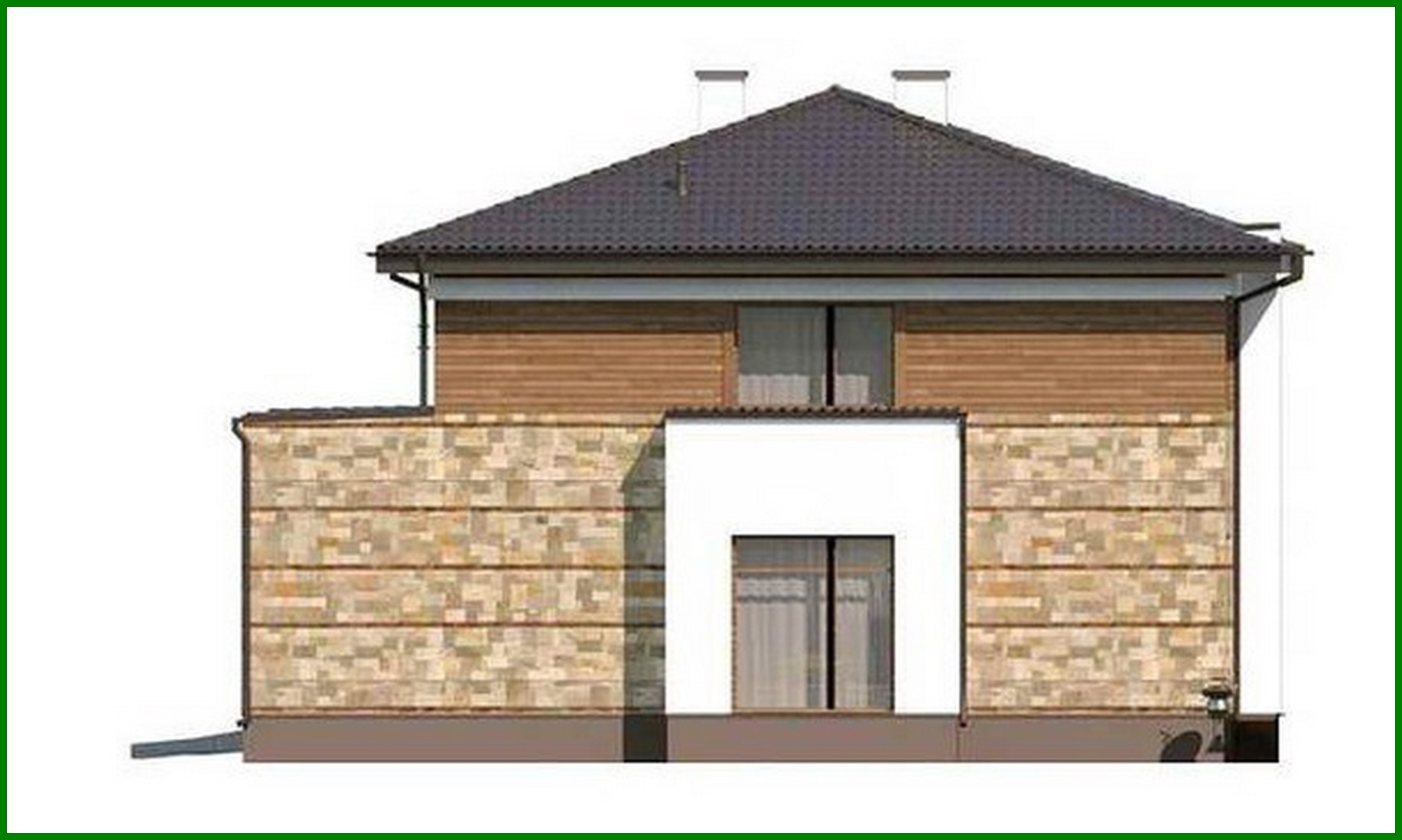 Visualization gallery - The project of a spacious two-story house with a sauna