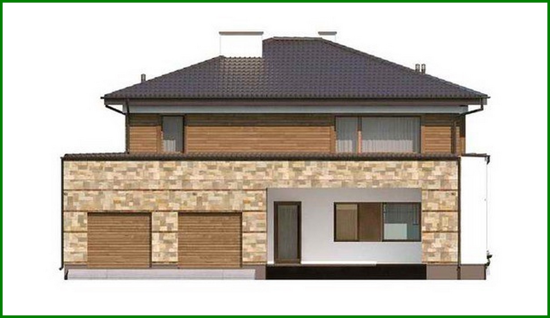 Visualization gallery - The project of a spacious two-story house with a sauna