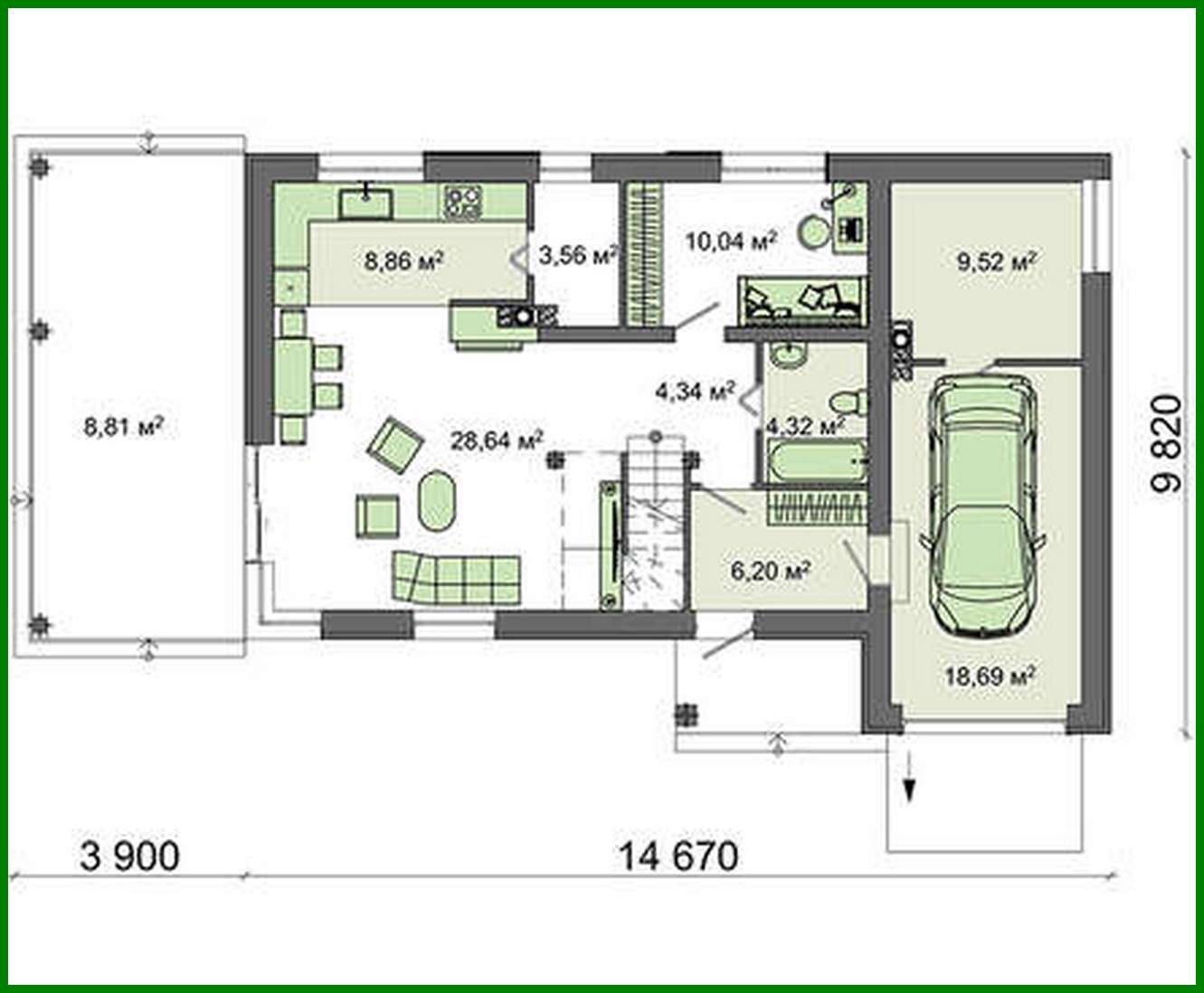 Visualization gallery - The project of a stylish bright beautiful two-story house with a garage and a terrace