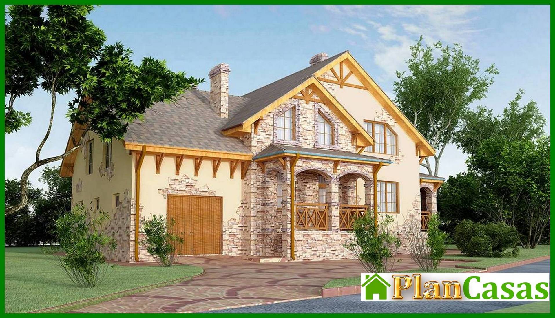 Visualization gallery - Beautiful two-story house with a spacious living room