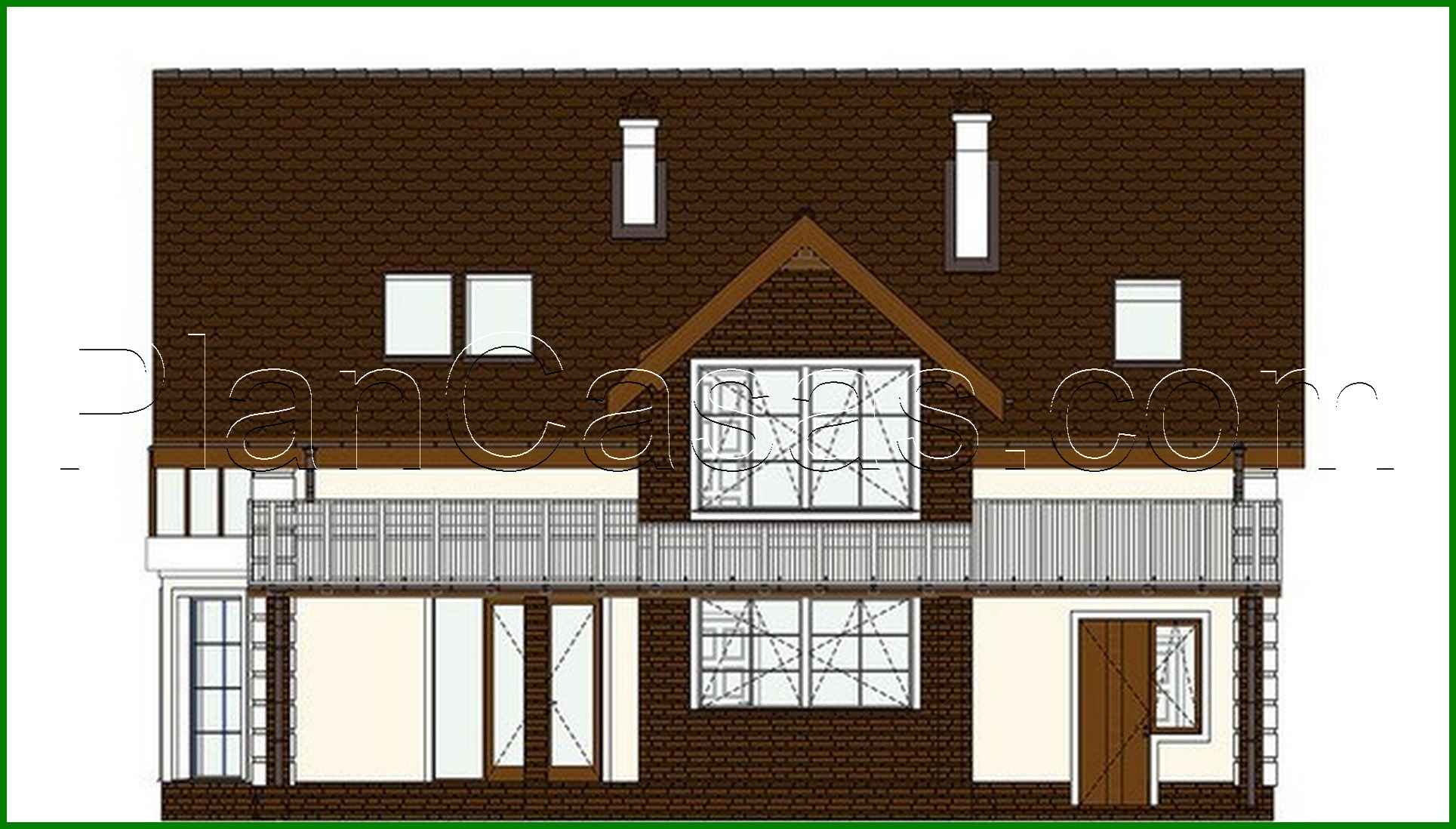 Visualization gallery - The project of a chic country house with a bay window and beautiful balconies