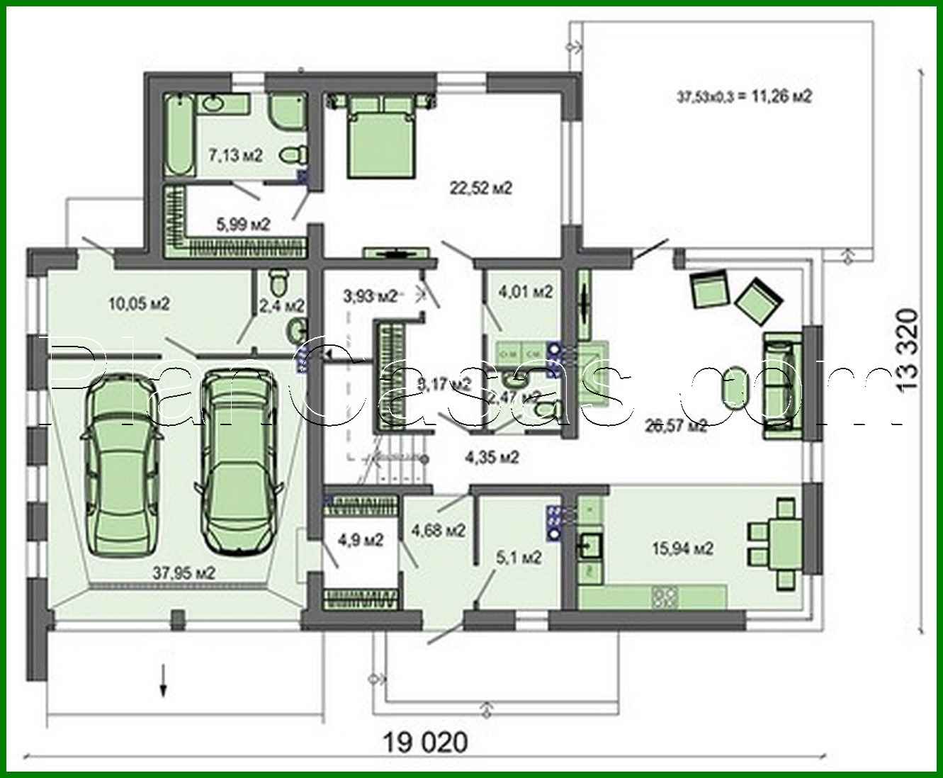 Visualization gallery - Project of a chic house with three huge bedrooms