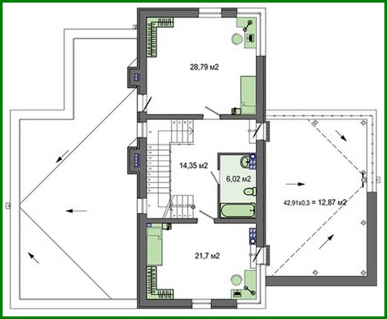 Visualization gallery - Project of a chic house with three huge bedrooms