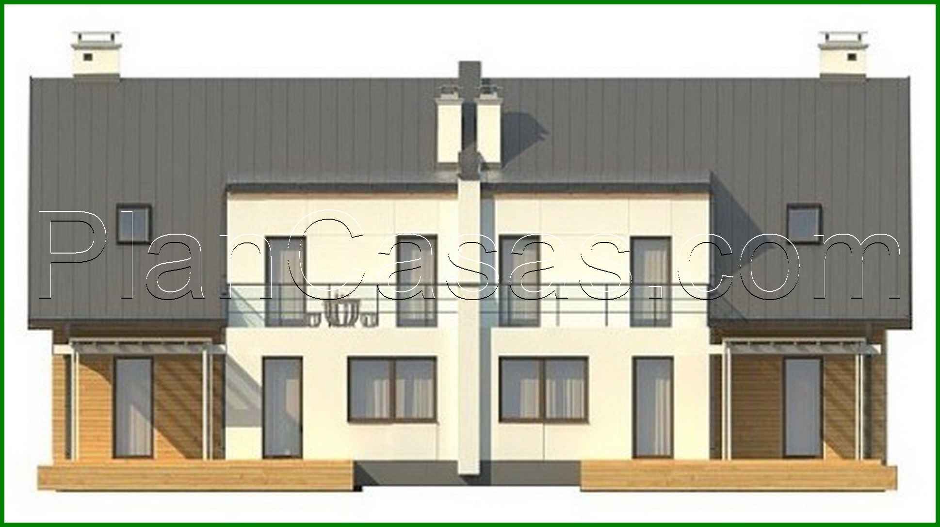 Visualization gallery - Two-family house project with separate garages and entrances