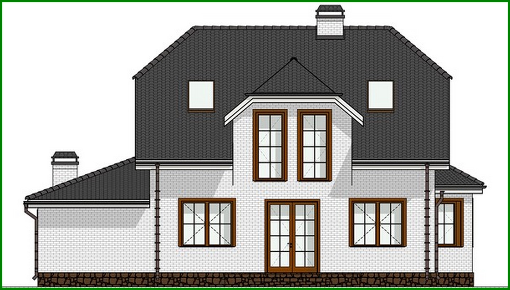 Visualization gallery - Amazing two-story house with bay window and built-in garage