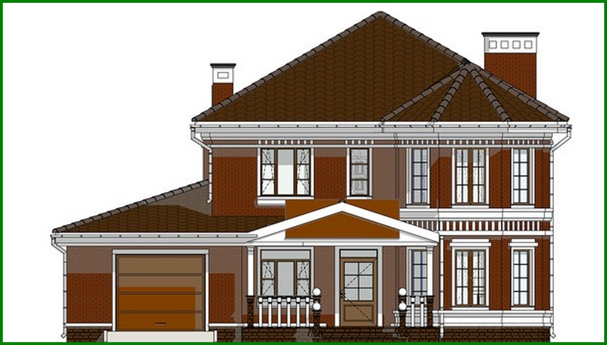 Visualization gallery - Original project of a delightful two-story apartment building with bay window
