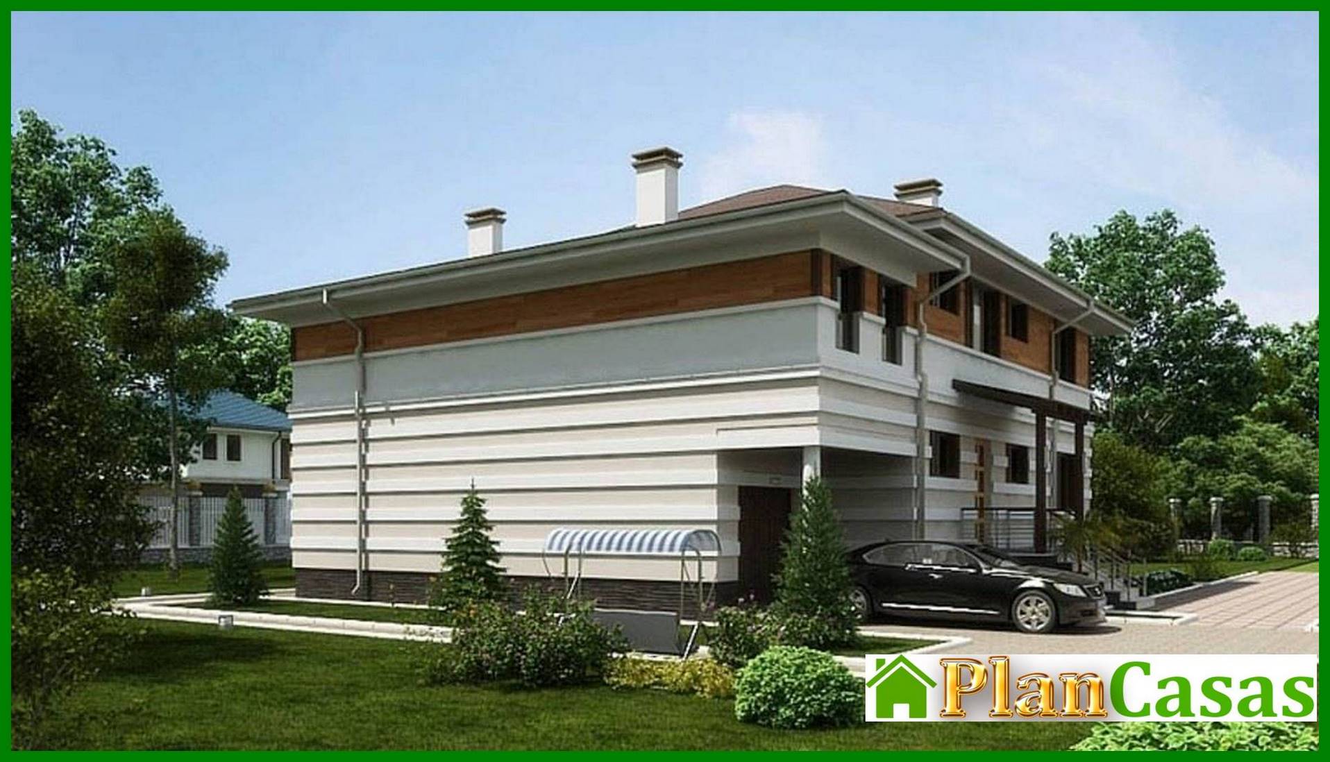 Visualization gallery - Architectural project of a country mansion with a terrace