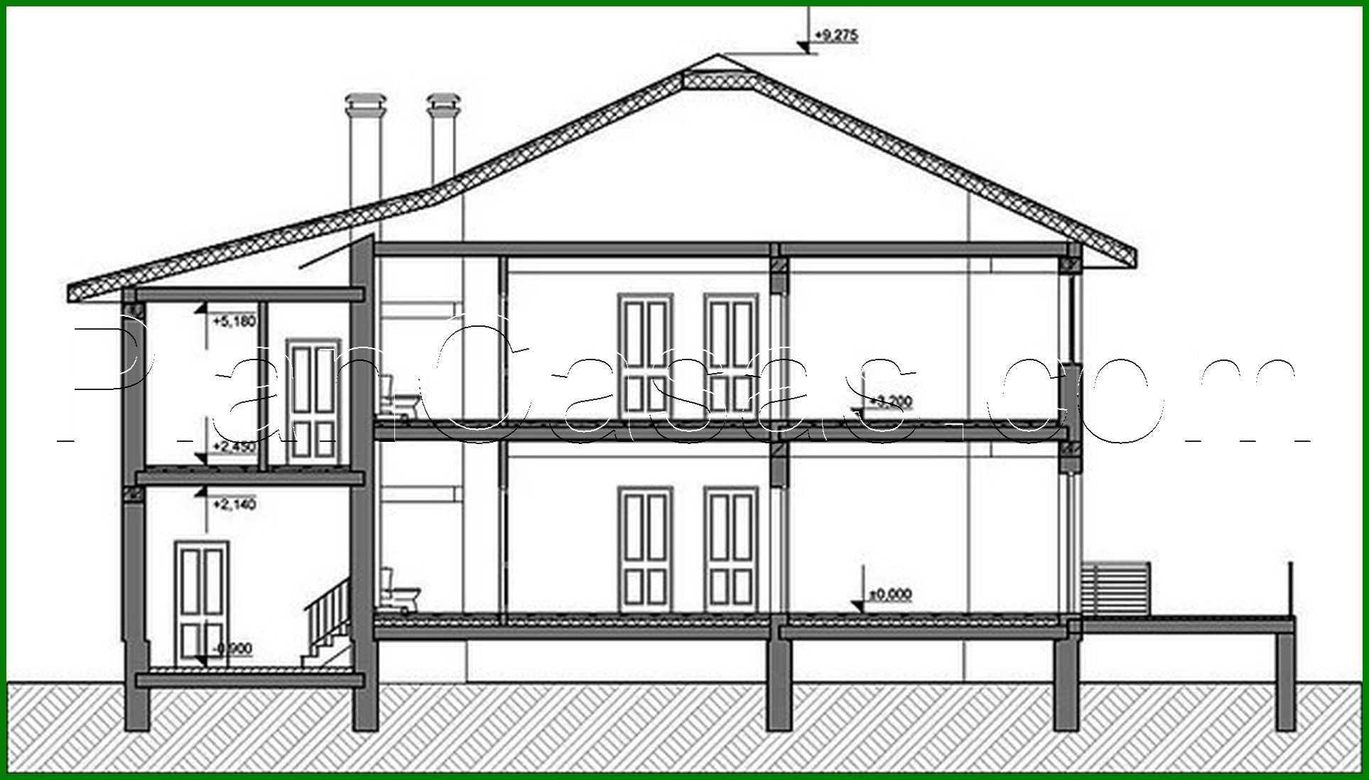 Visualization gallery - Architectural project of a country mansion with a terrace