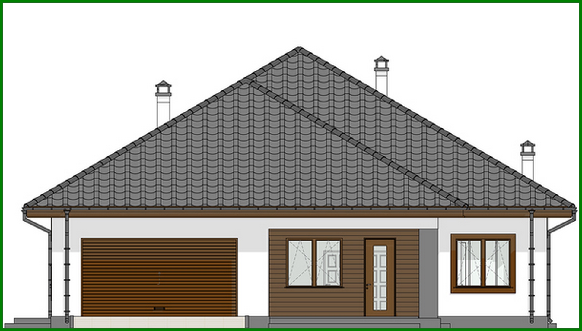 Visualization gallery - The project of an elegant one-story house with a spacious garage