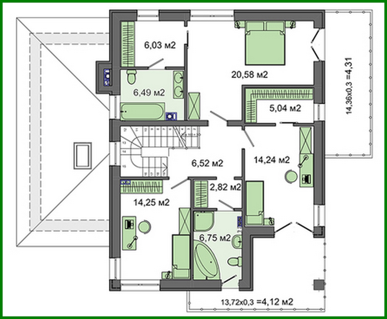 Visualization gallery - Project of a stylish two-story residential building with a beautiful balcony