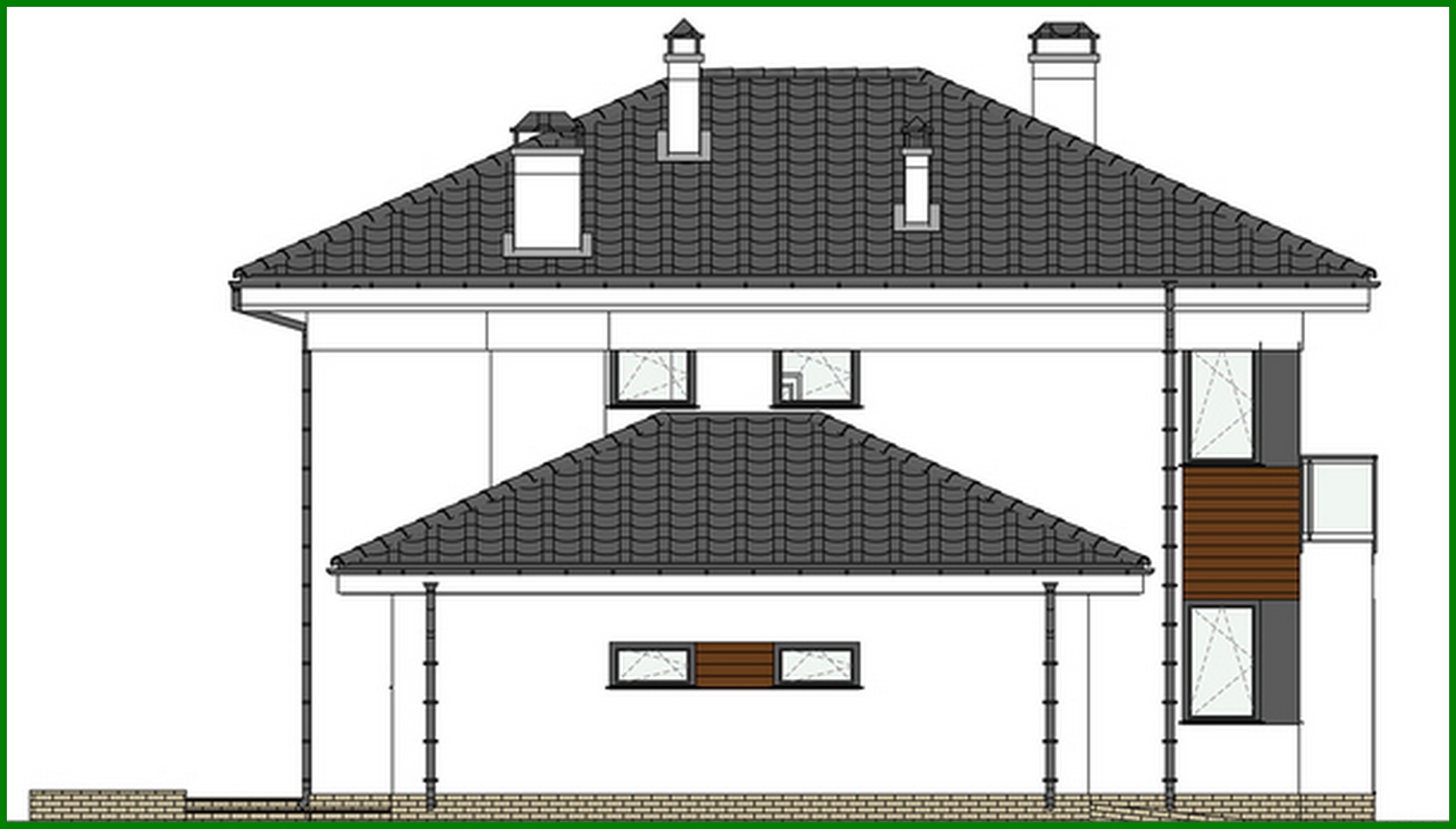 Visualization gallery - Project of a stylish two-story residential building with a beautiful balcony