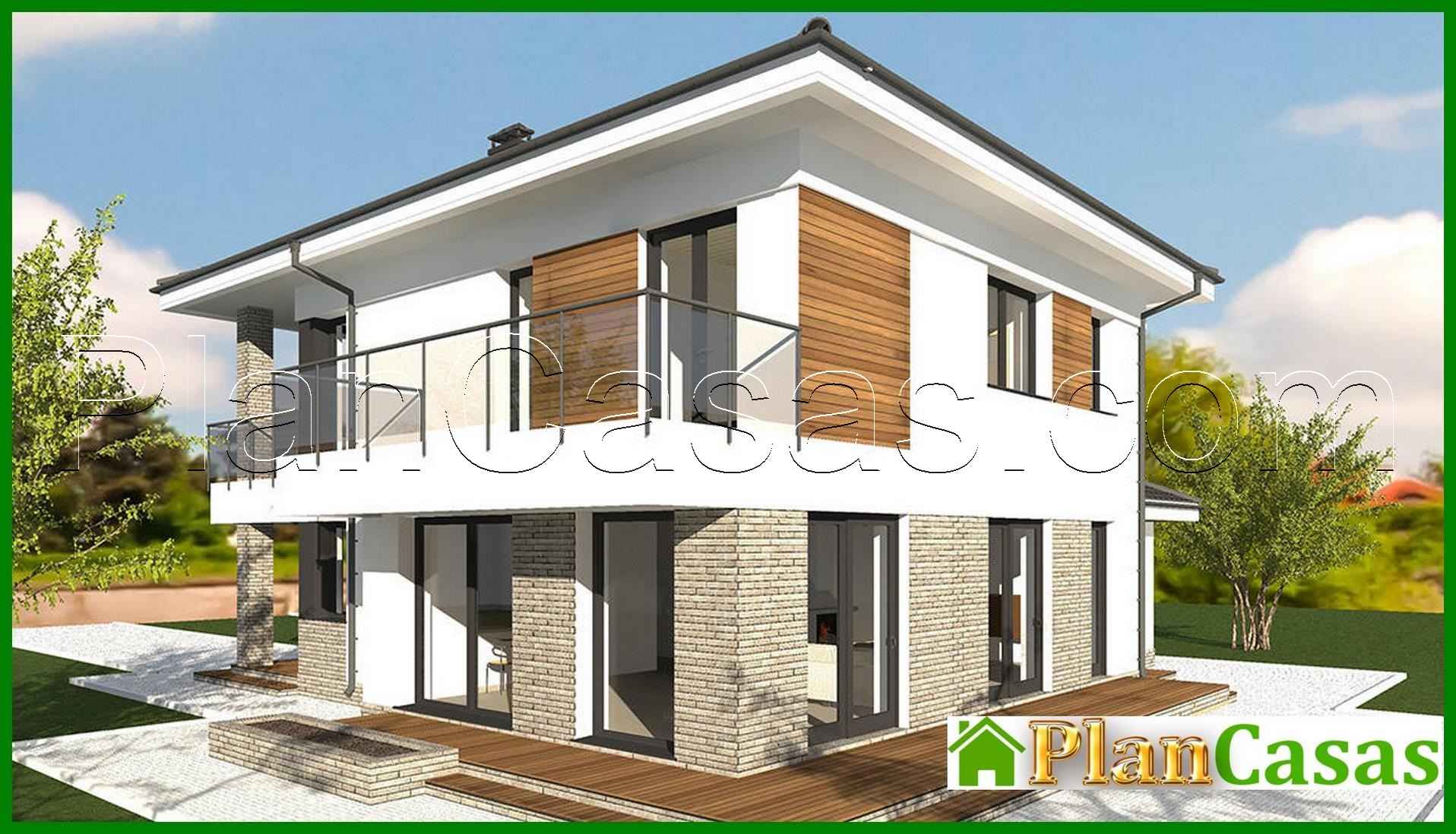 Visualization gallery - Project of a stylish two-story residential building with a beautiful balcony