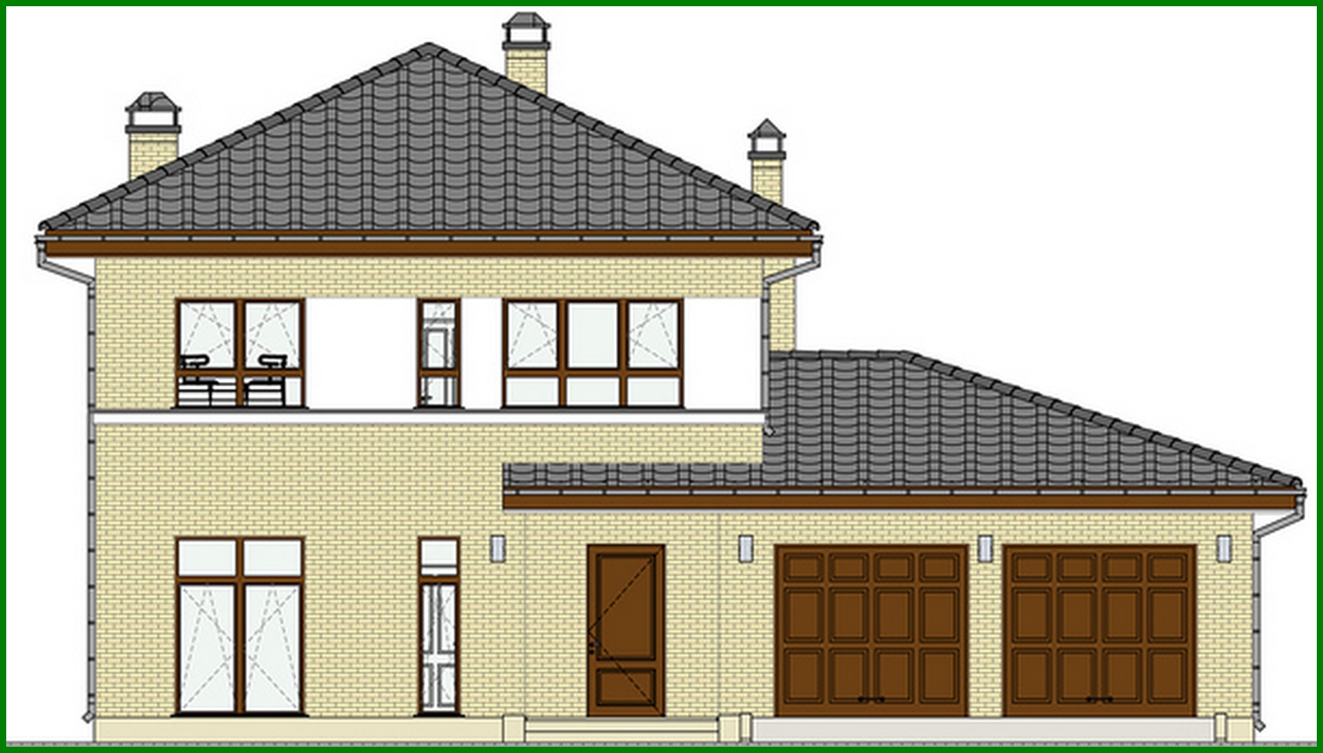 Visualization gallery - The project of a two-story house with a luxury garage