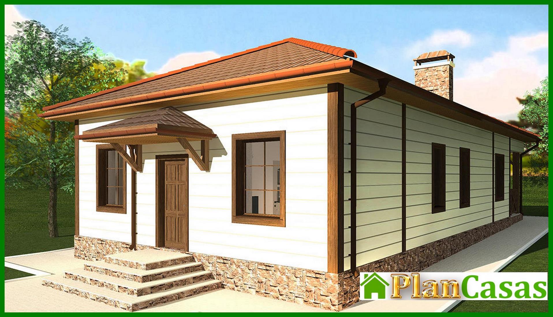 Visualization gallery - The project of a magnificent one-story house with a fireplace and barbecue