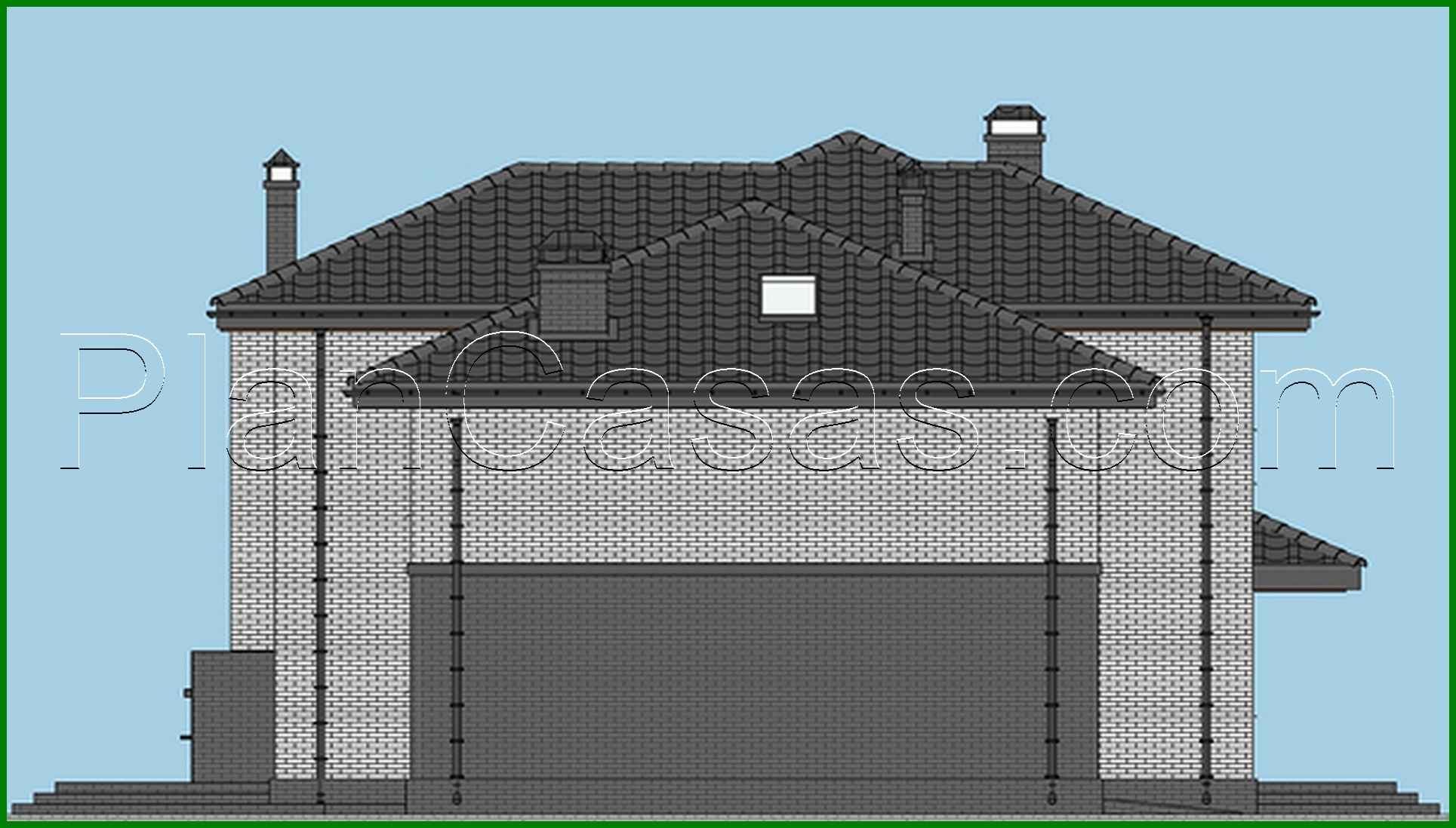Visualization gallery - Plan of a two-story house with a garage for 2 cars