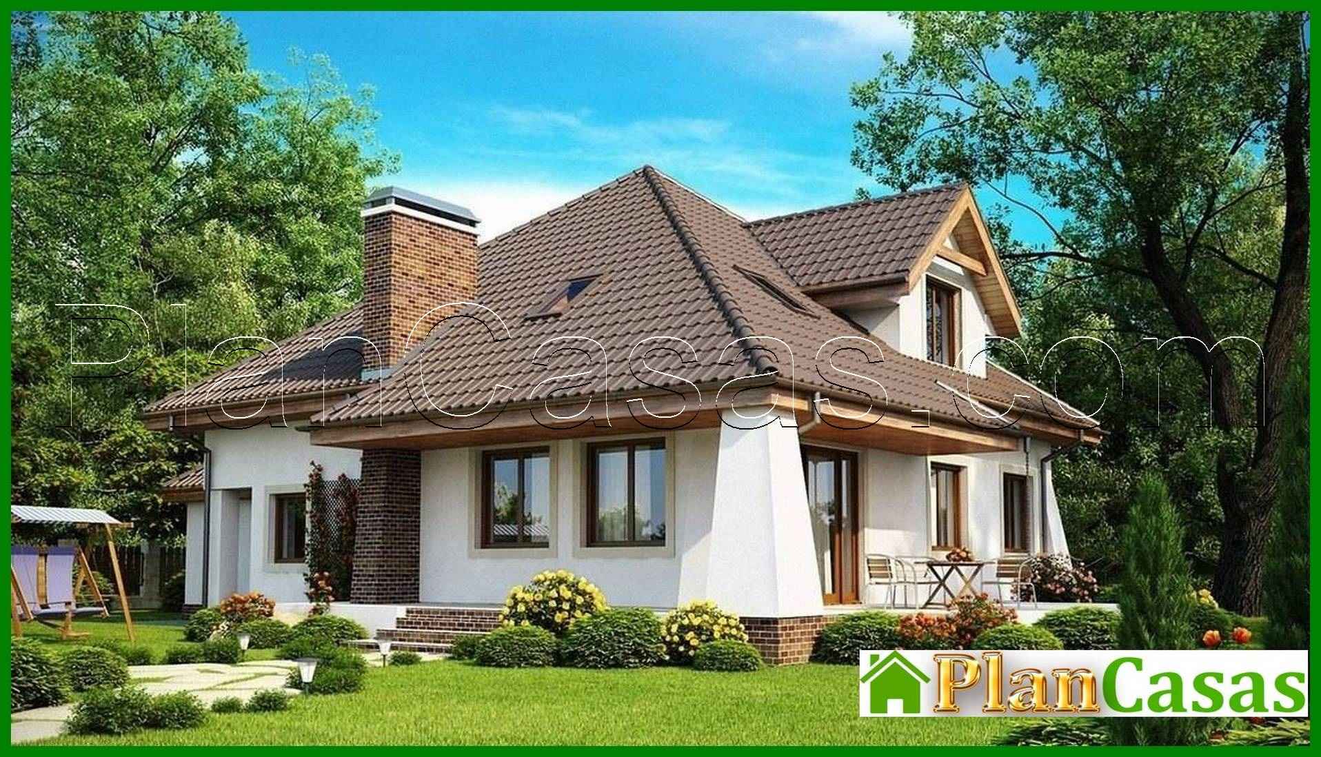 Visualization gallery - Project of a classic house with an attic and a balcony