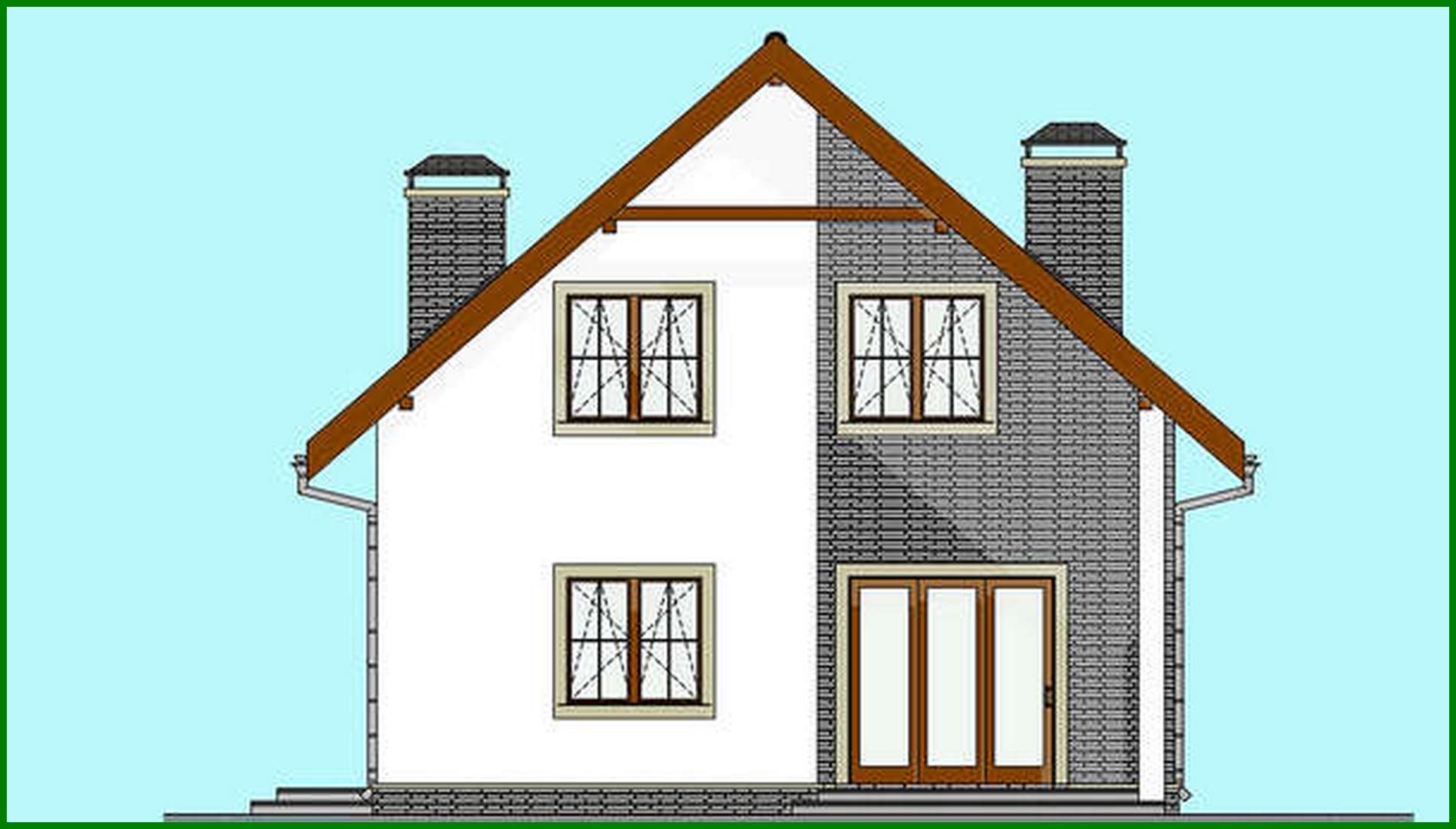 Galería de visualizaciones - Proyecto de una casa de campo de dos plantas de 135 m² con exterior colorido