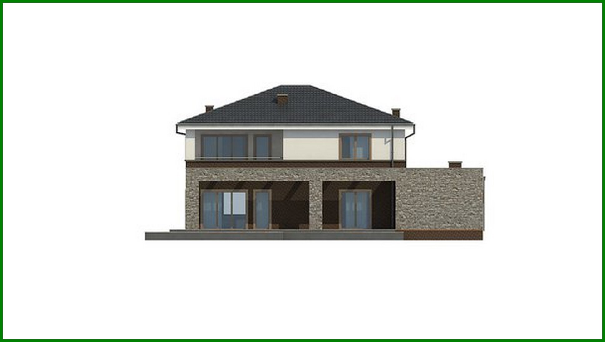 Visualization gallery - Project of a classic two-story house with modern details